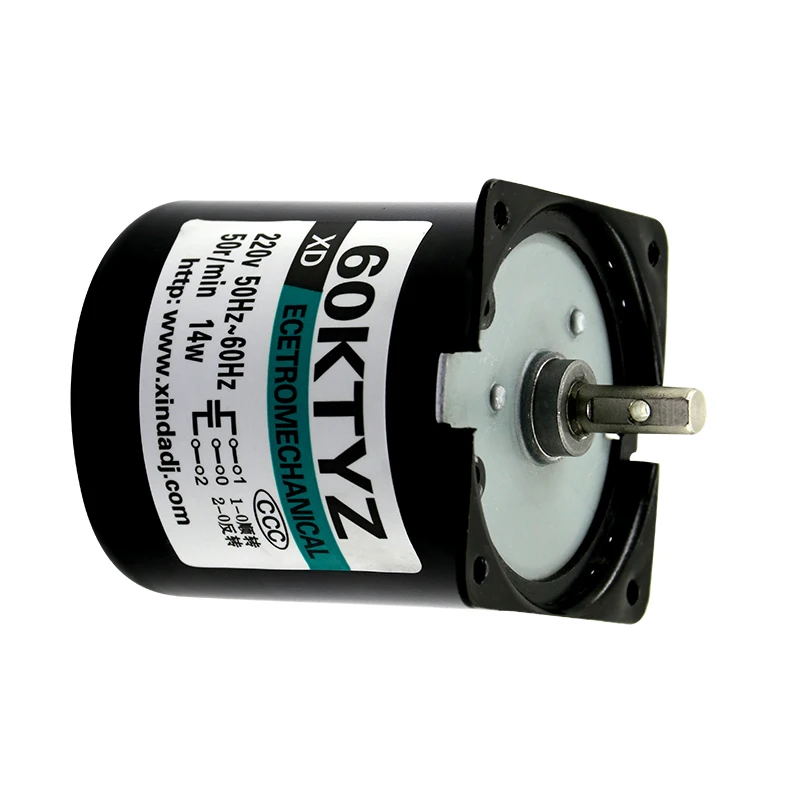 

60KTYZ AC motor 220V/110V motor micro slow speed machine 14W 2.5rpm-110rpmpermanent magnet synchronous motor small motor