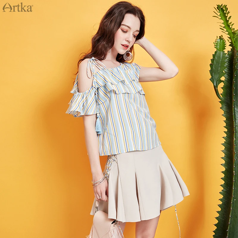 Женская плиссированная юбка ARTKA повседневная короткая с высокой талией и