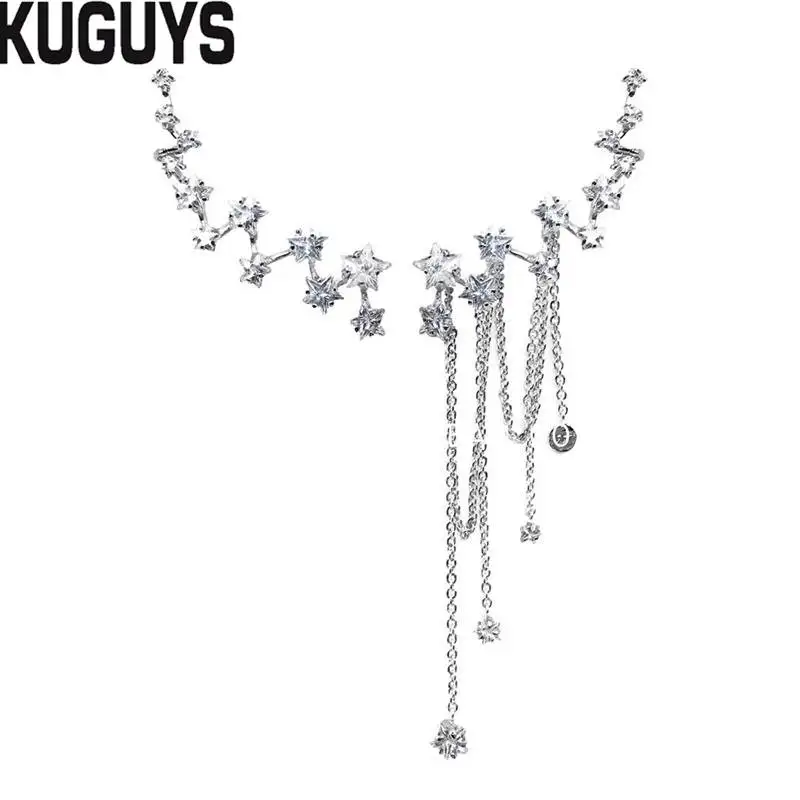 BlingBling кристаллы звезда длинные серьги с кисточками для женщин модные ювелирные