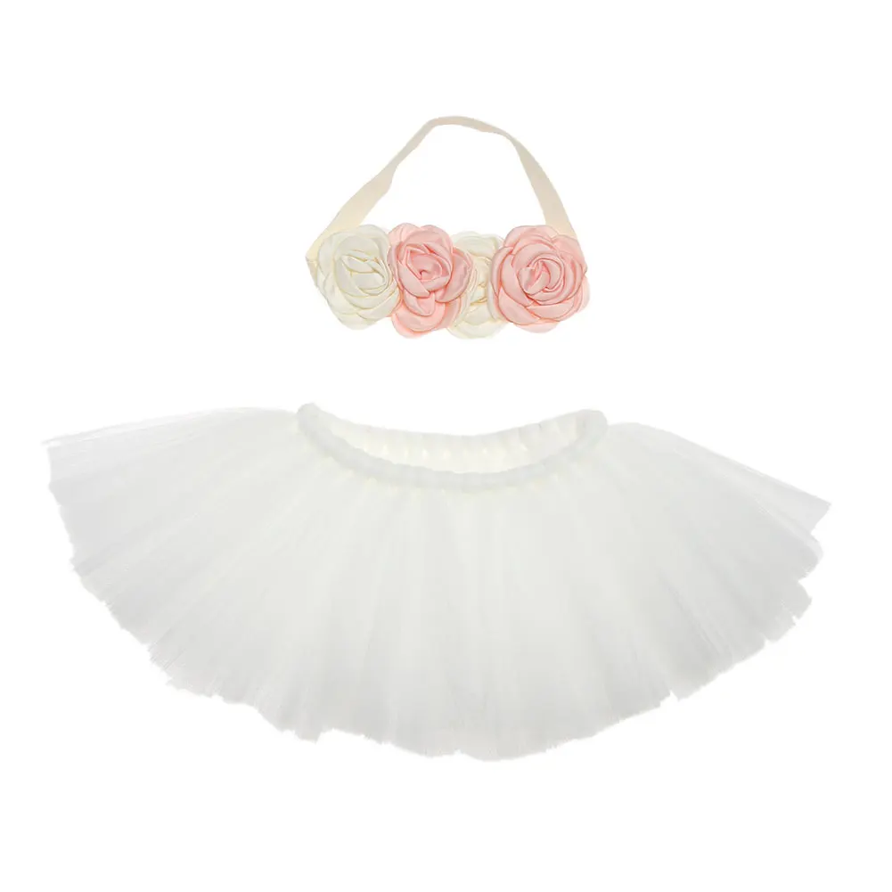 Реквизит для фотосессии новорожденных новинка 2019 2 шт./компл. детская белая юбка