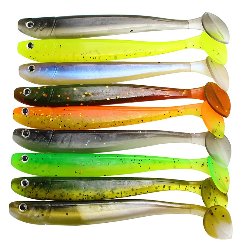 YUEWINS 4 шт. Мягкая приманка в виде червя рыболовные приманки T tail fish baits Peche Artificia 100 мм