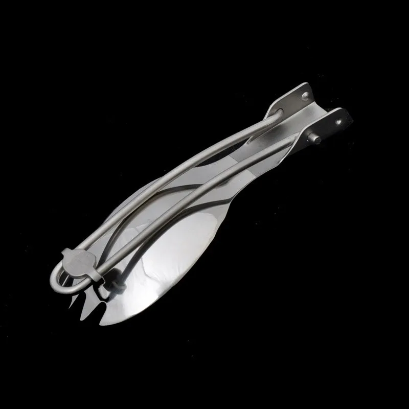 1 шт. складные ложка и вилка Нержавеющая сталь Открытый Кемпинг Пеший Туризм