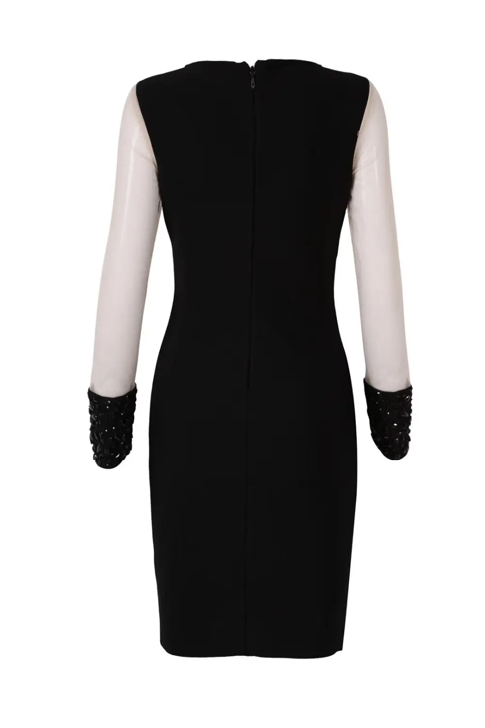 

Autumn New Bandage Dress Long Sleeve Fashion Celebrity Evening Party Black Beading Bodycon Dresses
