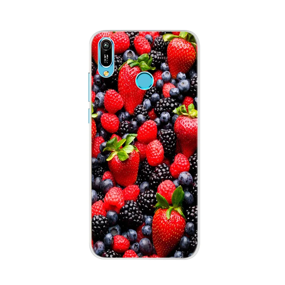 Мягкий чехол с цветами для Huawei Y6 2019 чехлы силиконовая задняя крышка телефона Y 6