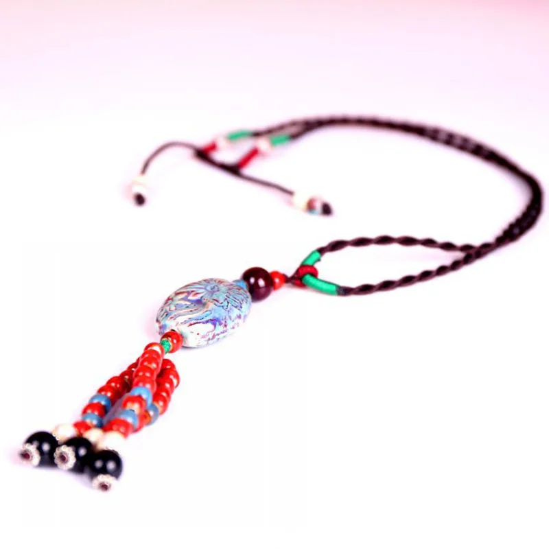 Длинные ожерелья ювелирные изделия для женщин большие керамические бусы