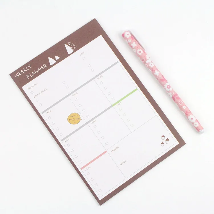 Корейские канцелярские принадлежности новый блокнот для записей Еженедельный