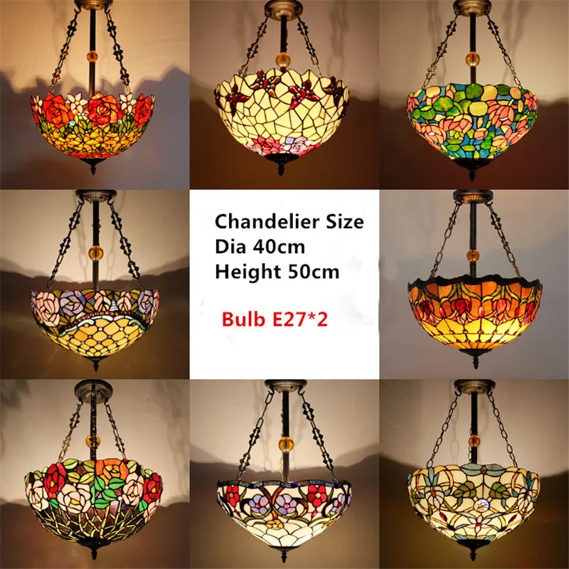 Витражная Подвесная лампа FUMAT в стиле ретро подвесной светильник 16 дюймов