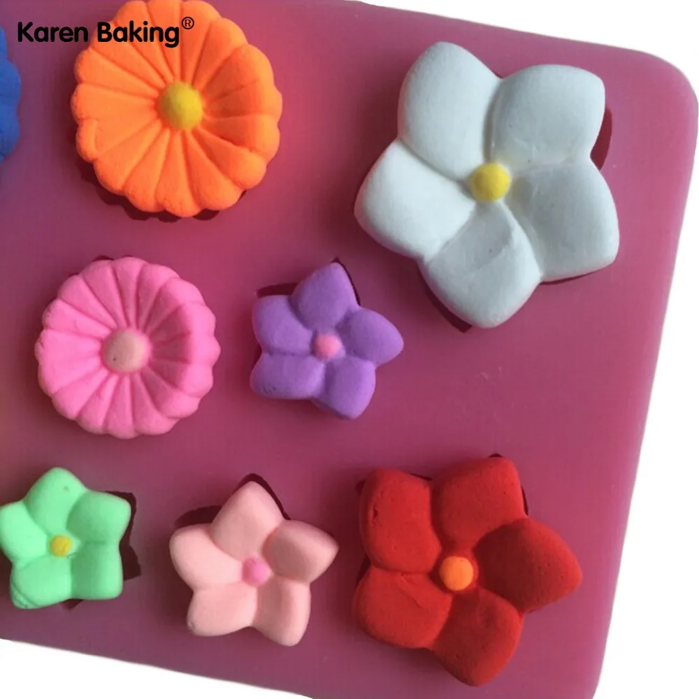 Beautiful Flower Shaped 3D Silicone Cake Fondant Mold Decoration Tools Soap Candle Moulds | Дом и сад