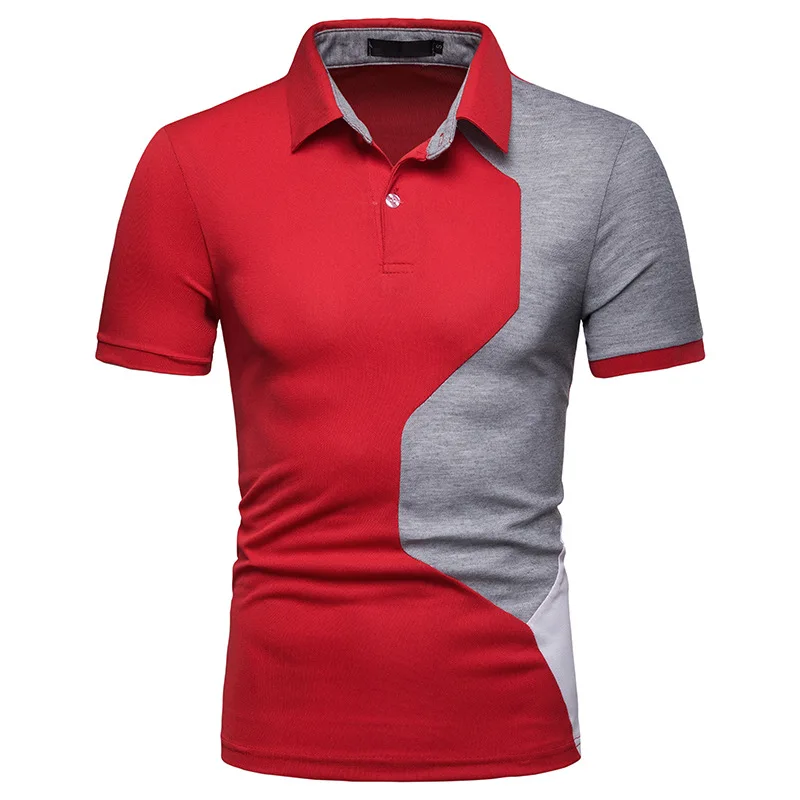 

2019 new men's full cotton polo shirt summer men's casual collage sleeve polo shirt hip-hop men's wear