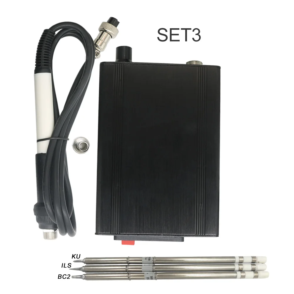 STC T12 952 паяльная станция электронный паяльник OLED цифровая станция T12 паяльник наконечник сварочный инструмент без разъема питания - Цвет: Set 3