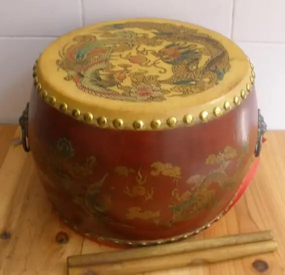 10 6 &quotвинтажный кожаный барабан из палисандра в китайском стиле дракона Ударный