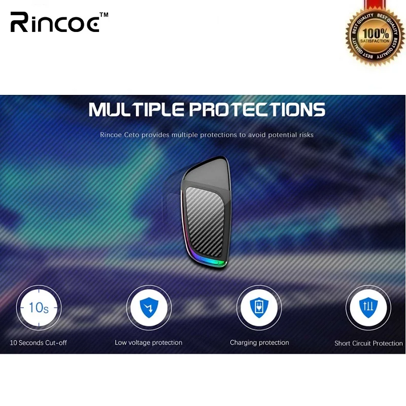 Оригинальный стартовый набор Rincoe Ceto Vape Pod All-in-one 2 мл картридж 370 мАч портативная