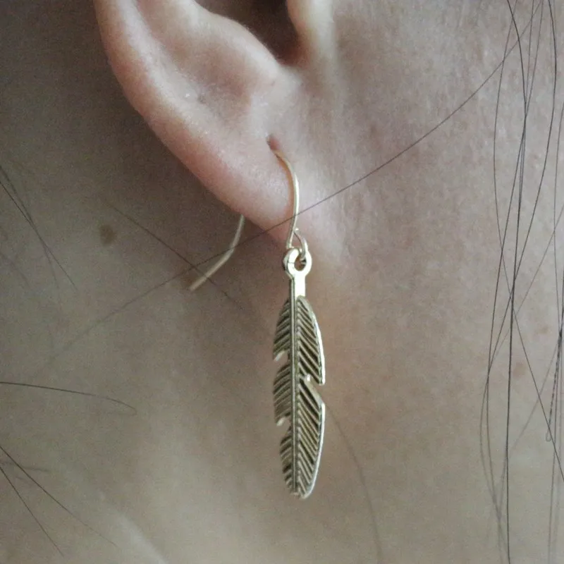 Винтажные длинные висячие серьги для женщин boucle d'oreille Feathr Leaf Brincos pendientes богемные