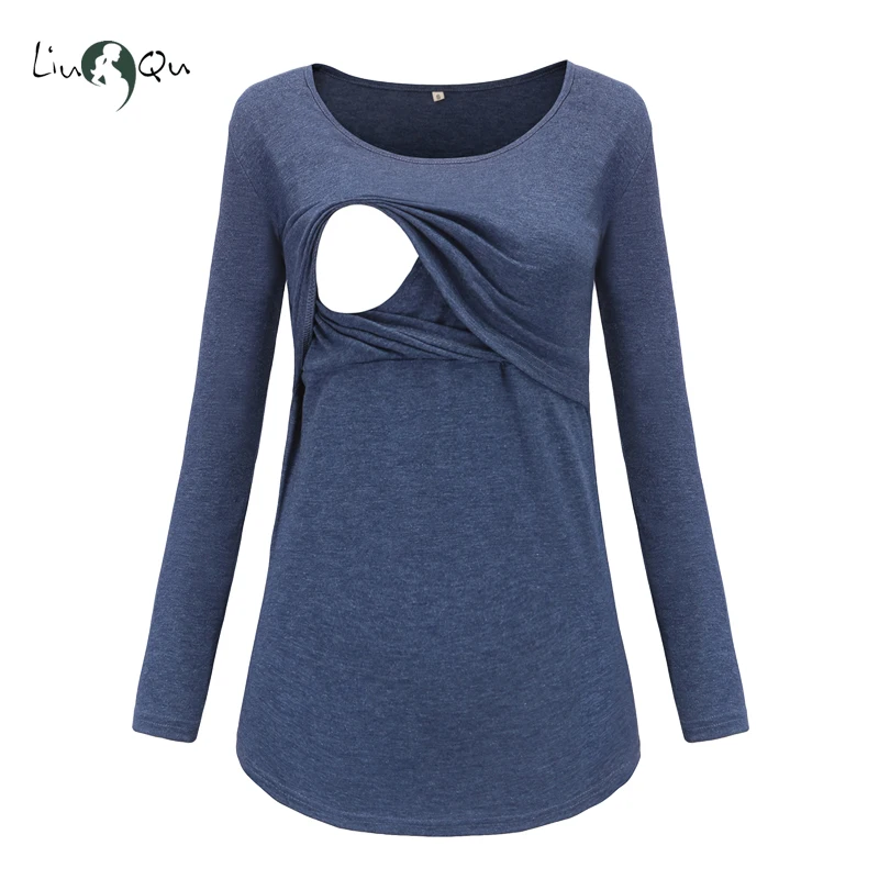 Женская одежда с длинным рукавом топы для грудного вскармливания блузки Одежда