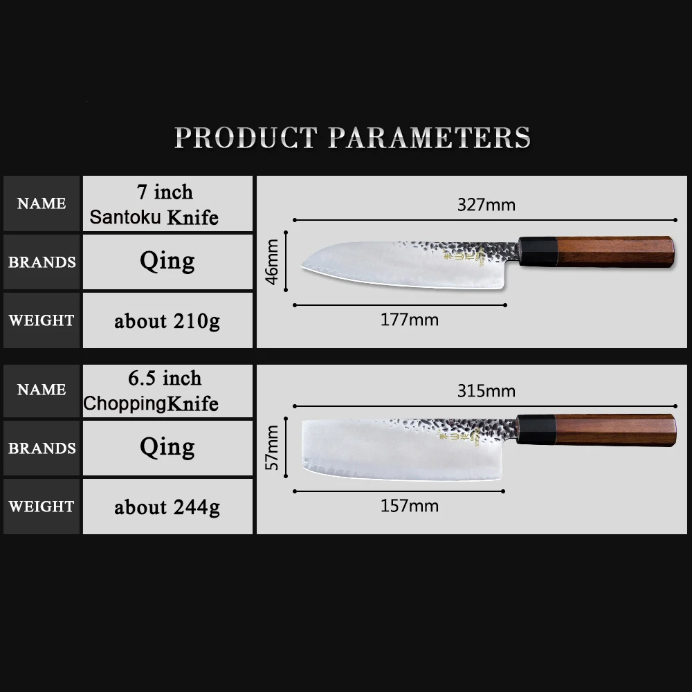 Цин кованая обработка дамасский разделочный нож Santoku филе Кливер ручной работы Дамасская сталь кухонный нож молоток инструмент для приготовления пищи