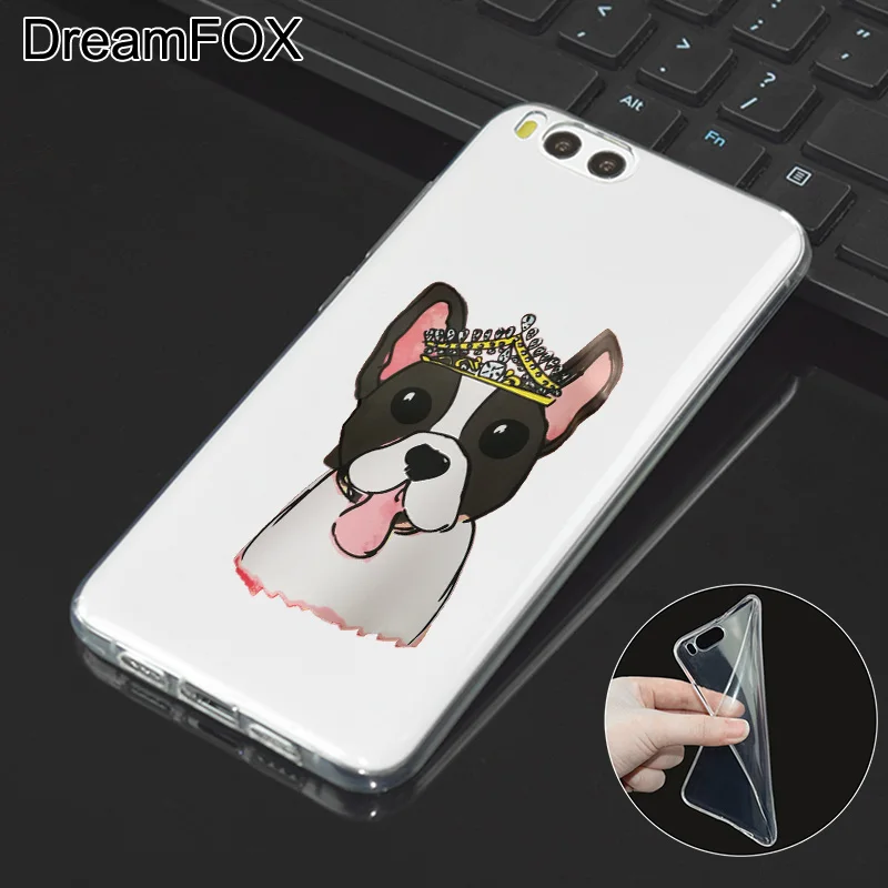 DREAMFOX L518 Cute Puppy Pug Soft TPU Silicone Case Cover For Xiaomi Mi Note 2 3 4 5 6 8 SE M5 4C 4S 5C 5S 5X 6X A1 Plus |