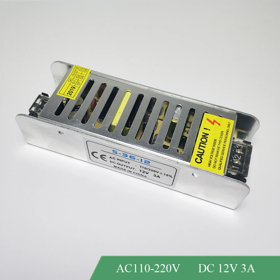 Переключатель Питание 12 V 3A 6.5A 8.5A 10A 12.5A 15A 30A 42A светодиодный трансформатор переменного тока в постоянный DC12V светодиодный драйвер освещение Трансформатор