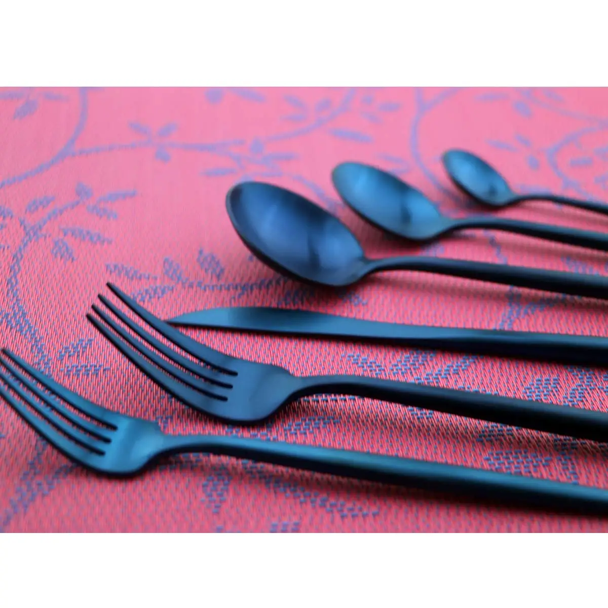 Набор столовых приборов из 6 предметов набор посуды нержавеющей стали 304 с синим