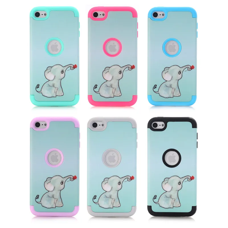 Для Apple iPod Touch 6 6th Generation чехол Сова цветы слон узор Чехлы резиновый Силикон + PC