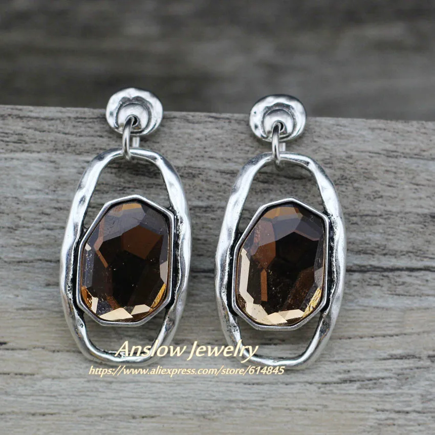 Женские серьги с кристаллами Anslow винтажные в стиле панк модные ювелирные изделия