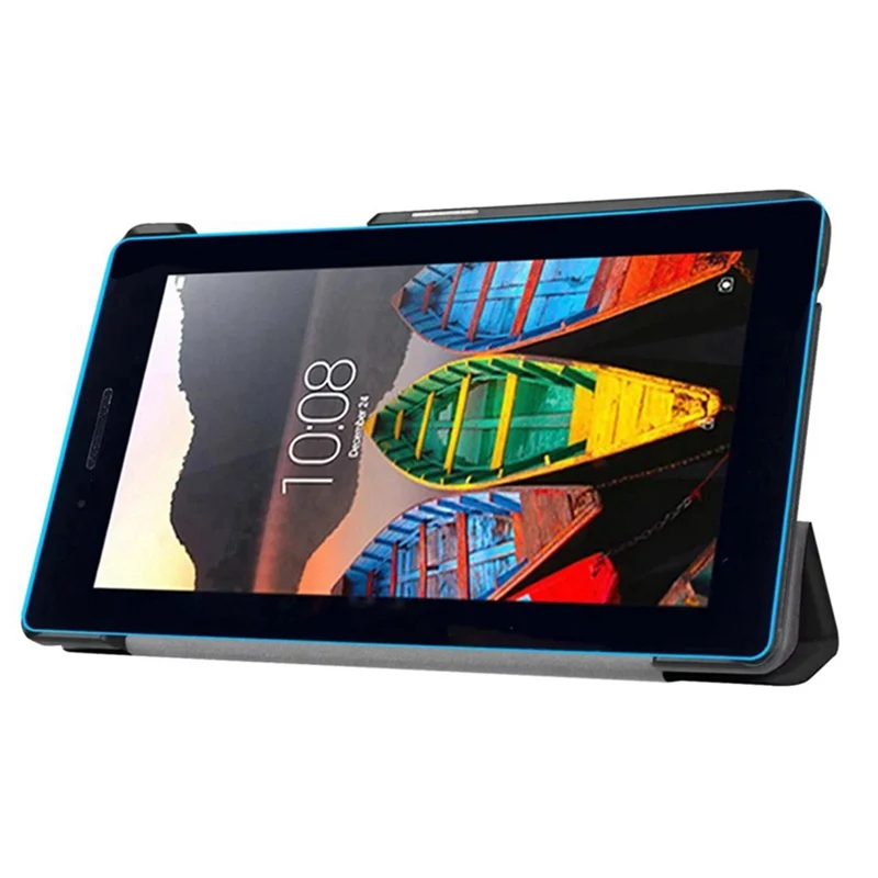 Чехол КРЫШКА ДЛЯ lenovo Tab 3 7 Essential 7,0/710F TB3-710F TB3-710i TB3 710 Tab3 планшетный чехол из искусственной кожи чехол+ Защитная пленка на экран+ подставка для ручек