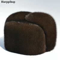 autumn and winter mink fur casual the elderly mink hat fur hat lei feng hat for man