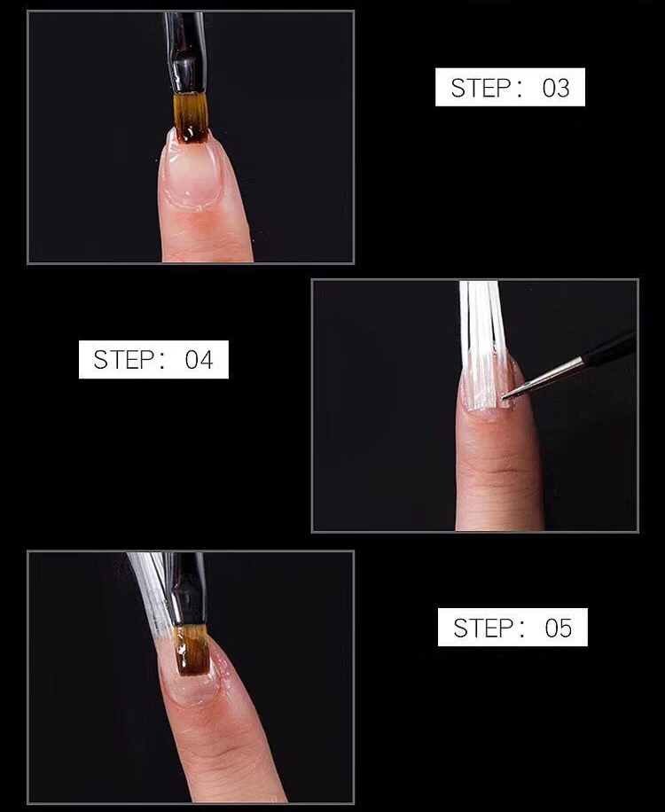 Профессиональные Fibernails стекловолокно для наращивания ногтей Акриловые наконечники маникюрный салон набор инструментов из 10 шт. наконечники для ногтей зажимы
