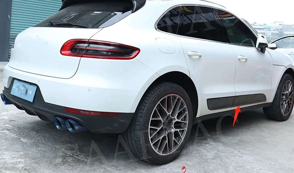 Автомобильная литьевая гарнитура облицовка дверной панели наклейки боковые юбки для тела тарелка, украшение для Porsche Macan защита двери