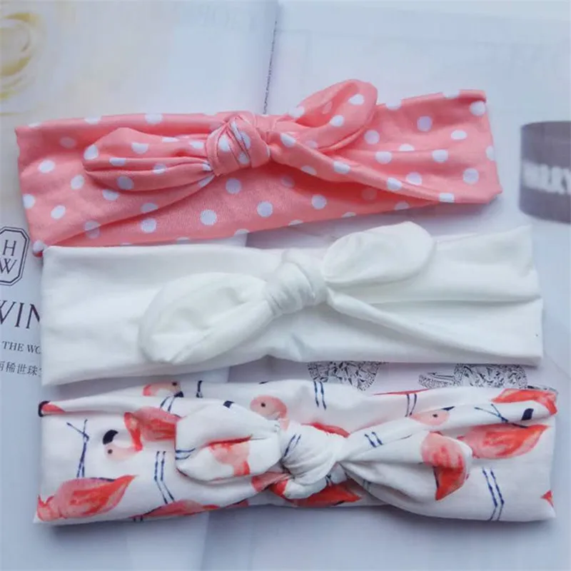 3Pcs Cute Rabbit Ear Baby Headband Neonata Bow Flower Elastic Haarband Girls Headbands Children Turban Hair Accessories Set | Детская