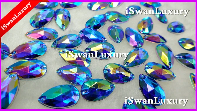 Бесплатная доставка Прямая груша синий Королевский AB Акриловый 11x18 мм 150 шт.