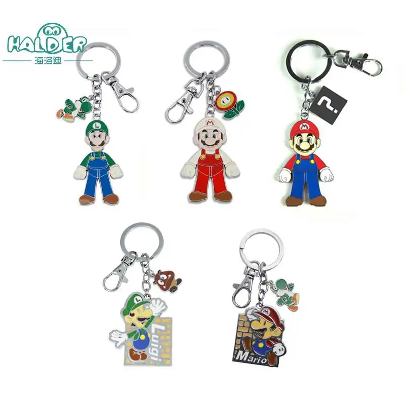 Halder Styles Super Mario Bros металлический брелок Ослик Конг Йоши персик Марио Луиджи брелок в форме жабы 5,5 см отправить случайный