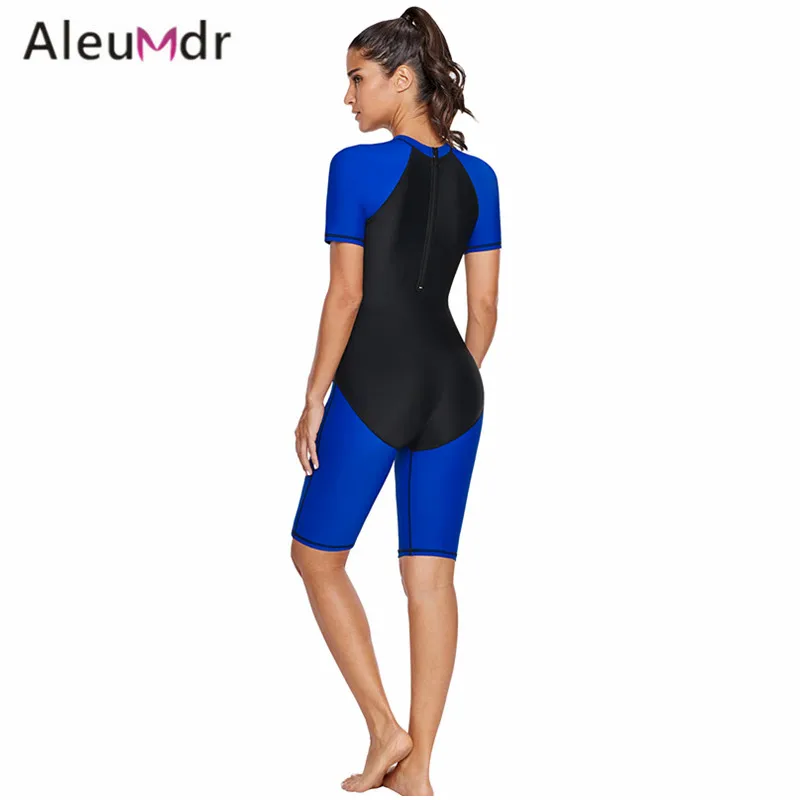 Aleumdr Lady One Piece Rashguard Women Fitness Black Colorblock Surfing Sport Suit LC410891 Trajes De Ba O Las Mujeres | Спорт и