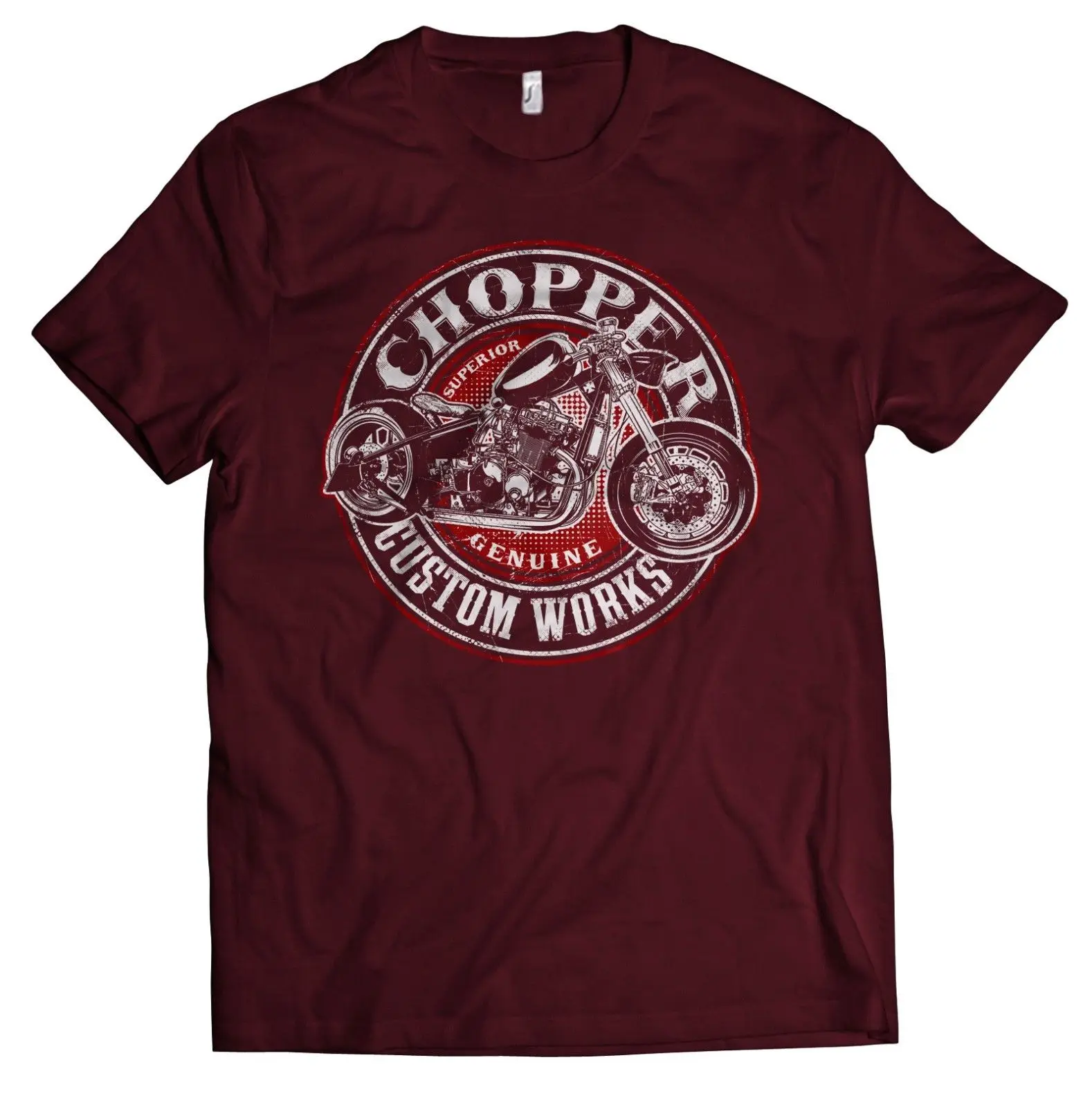 Байкерская футболка мотоцикл Chopper Oldschool заказной моторад летом поп хлопок короткий рукав мужская футболка забавная футболка - Цвет: 3