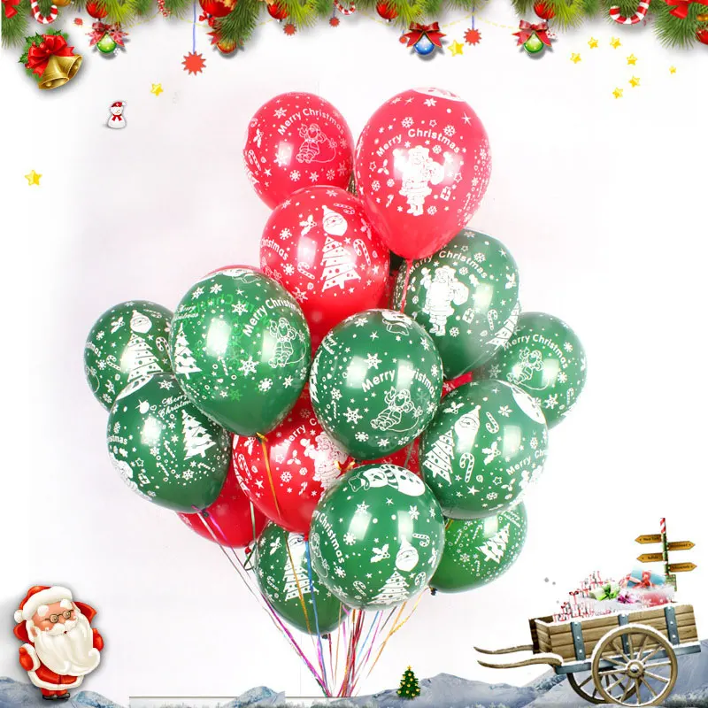 10 pcs Kuchang Рождественский шар Санта Клаус воздушный шар из фольги Детские Рождественские подарки Классические игрушки для новогодние вечерние украшения - Цвет: 10 pcs