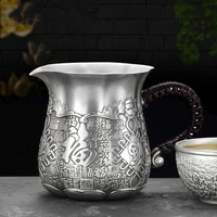 hundred year old craftsman foot silver 999 teaware fair cup tea ceremony family kung fu separator te