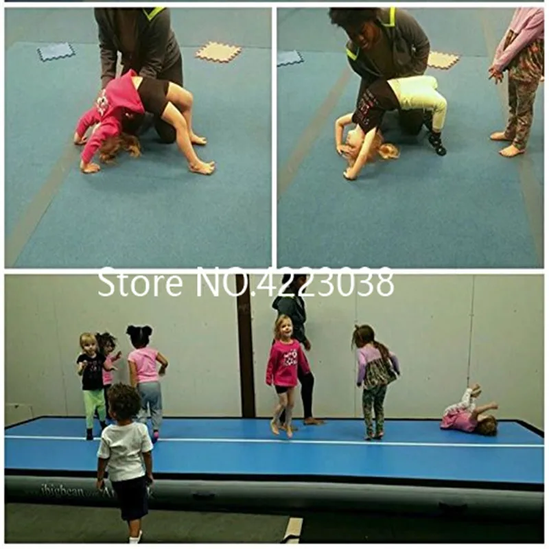 Цена 20ft * 3.3ft надувные тренажерный зал коврики воздуха пола акробатика трек гимнастический мат для чирлидинга Trick Pad для тхэквондо тренажерный за...