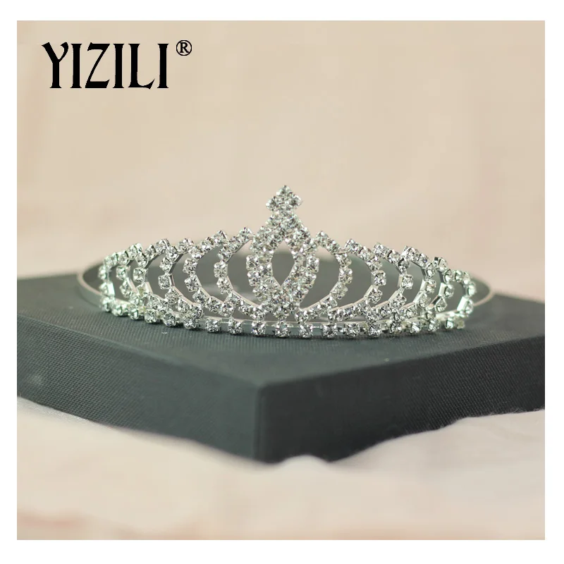 YIZILI, новая мода, принцесса, аксессуары для волос для женщин, стразы для детей, девочек, любовь, свадьба, тиары, корона, повязка на голову, волосы C055