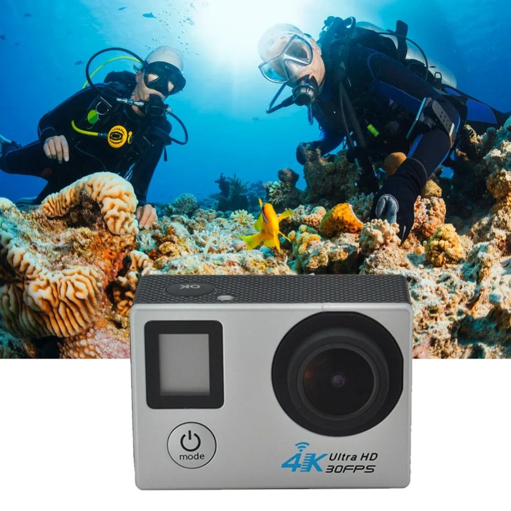 G53DR 4K 1080P wifi Подводная Водонепроницаемая камера 0,66 дюймов+ 20 дюймов двойной экран wifi Высокая Спортивная камера для записи видео на шлем