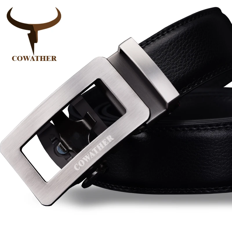

COWATHER 2021 luxury belts for men cow genuine leather male strap automatic buckle belt newest fashion design original brand