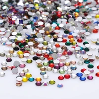 2 9mm glitter crystal flat back rhinestones non hotfix diy nail art stones loose colorful glass rhinestones for clothing z129