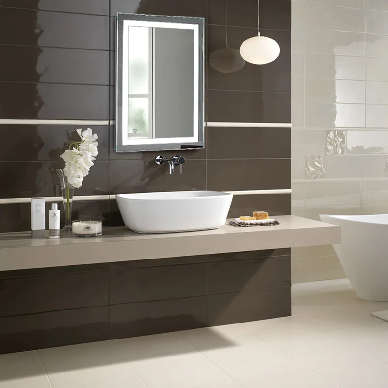 LED Lighted Illuminated Bath Vanity Wall Mirror Touch Cosmetic Makeup Mirror Home Bathroom Decorations Hot Selling HWC