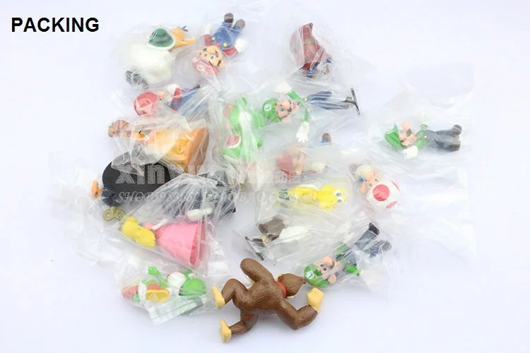 Super Mario Bros juguetes modelo 18 unids/Набор 3-7 cm1 Unidades caliente juego Super Mario Bros figura modelo juguete Super Mari