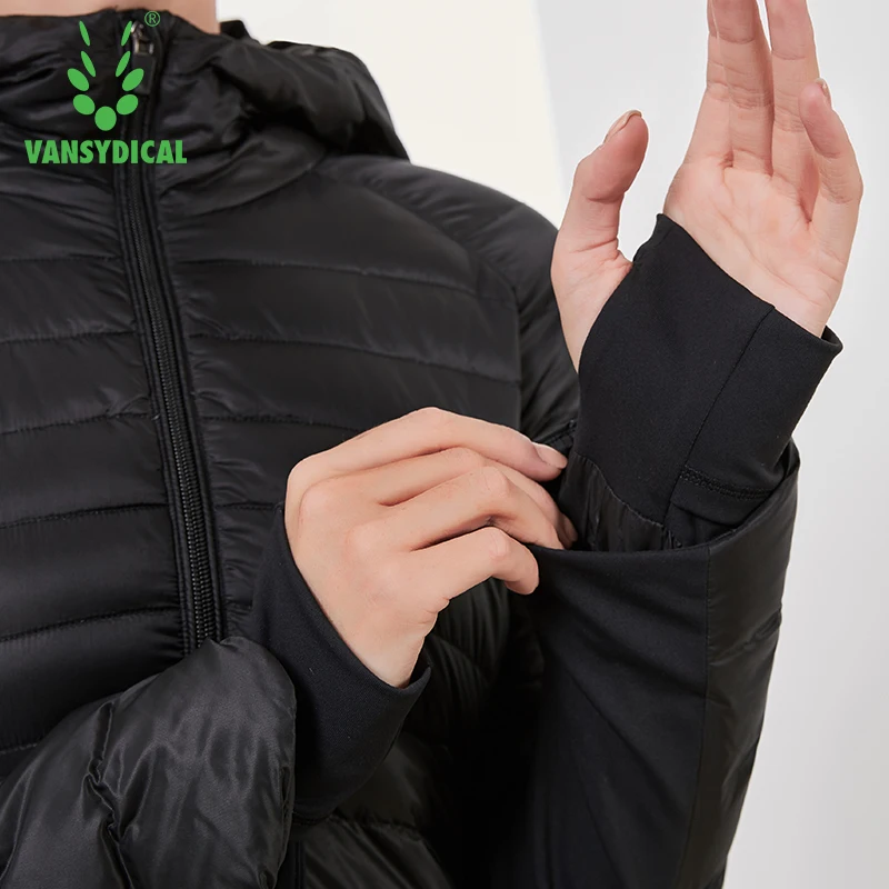 VANSYDICAL, Женская куртка для бега, с длинным рукавом, спортивное пальто для женщин, для спортзала, фитнеса, на молнии, ветронепроницаемые, водонепроницаемые, куртки для бега