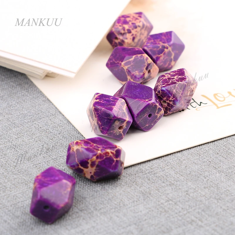 Граненые фиолетовые камни бусины россыпью с двойным отверстием ювелирные