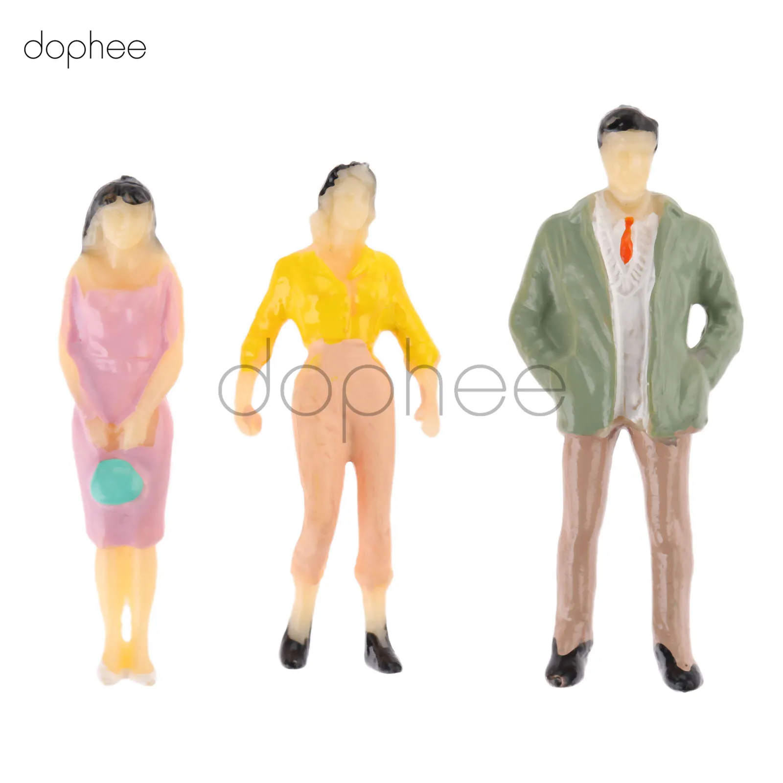 Dophee 100 шт строительные макет люди модель поезда HO Масштаб Окрашенные рис пассажирские 1: 75 1:100 1:200