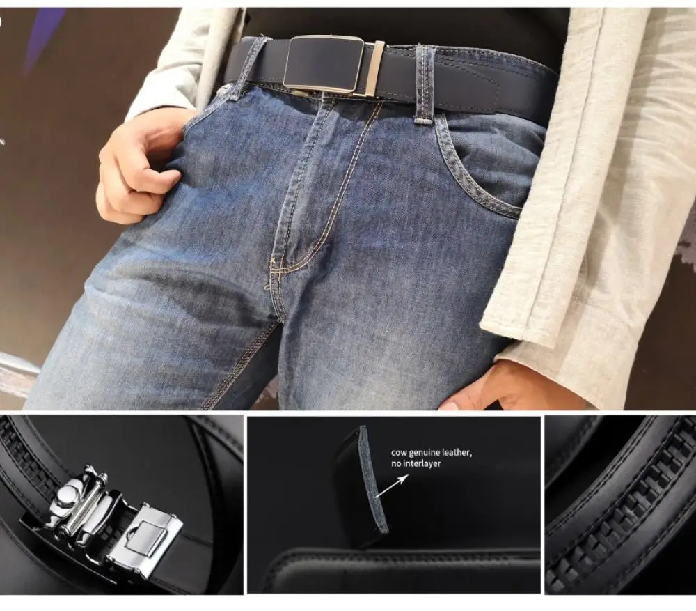Мужской ремень из натуральной кожи|automatic buckle belt|brand genuine leather beltgenuine belt |