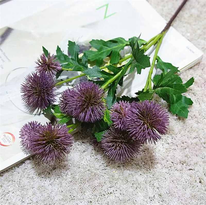 

10Pcs Fake Short Stem Dandelion 22" Simulation Plastic Chrysanthemum Ball for Wedding Home Decorative Artificial Flowers