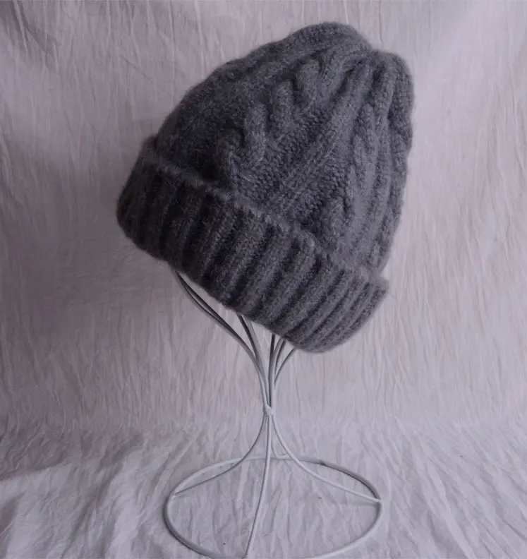 Плотная шерсть skullies beanies зимняя женская шапка мужская вязаная skullies beanies женские зимние шапки одноцветные