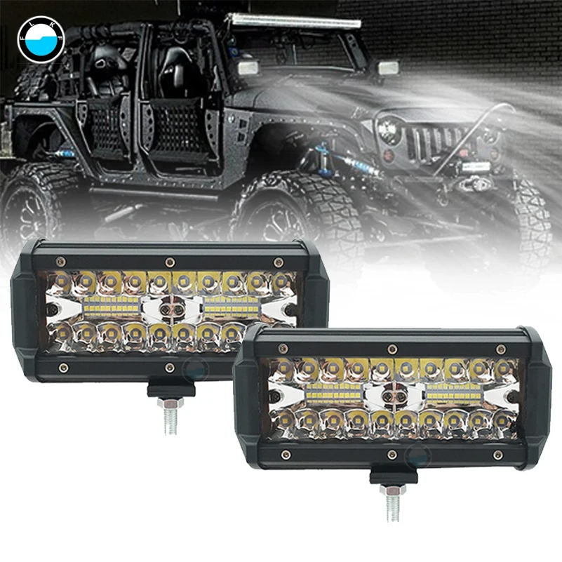 2 шт. 7 дюймов 120 Вт комбинированный светодиодный рабочий светильник для Jeep Ford Car 4x4