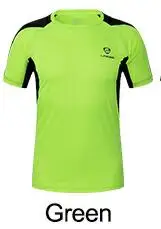 LS010 Green Цветная футболка для бега, мужские топы, футболки, мужская футболка для тренировок, бадминтона, короткий рукав, для спортзала, фитнеса, футбола, Майки для пеших прогулок - Цвет: LS010 Green